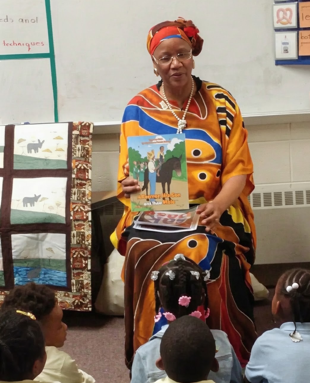 Auntie Jo Jo reading to children